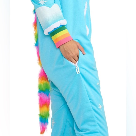 Tipsy Elves Unisex Unicorn Jumpsuit Costume Size Small, With Hoody And Pockets - Picture 11 of 15